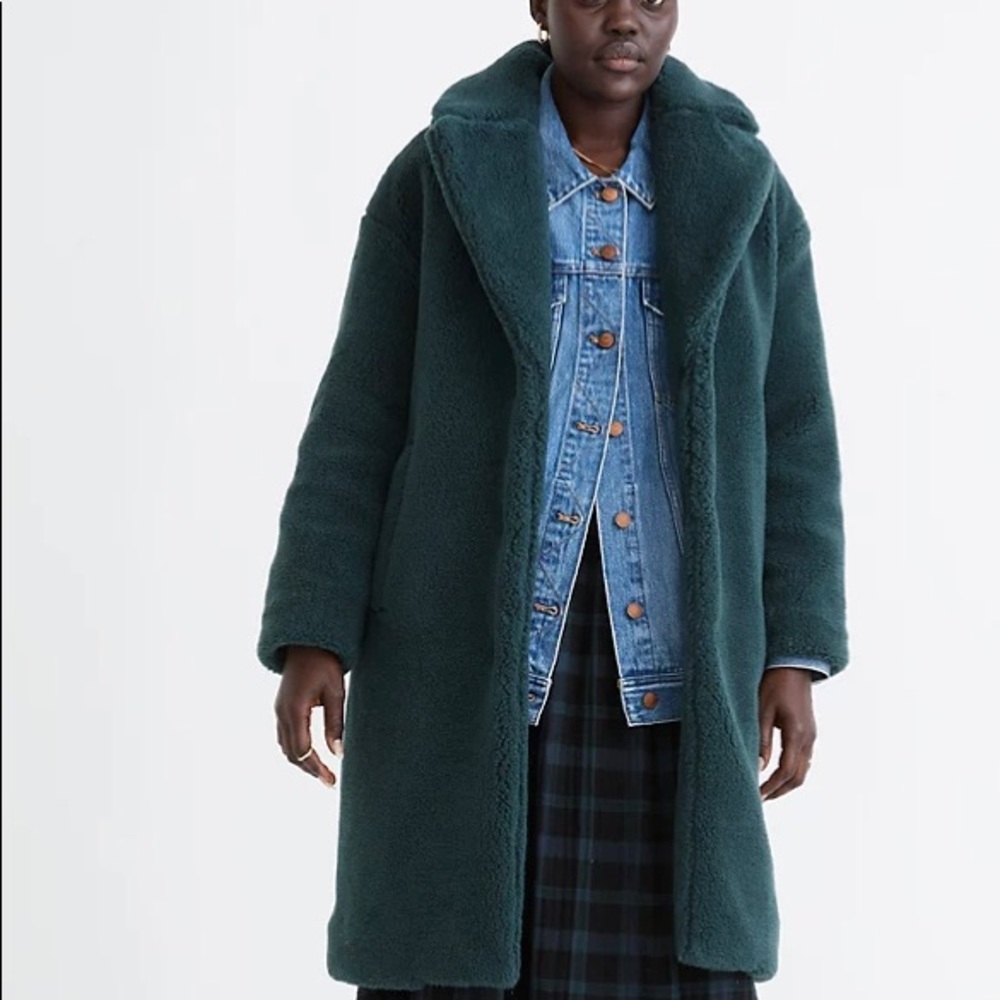 Spruce Green Sherpa Teddy Coat